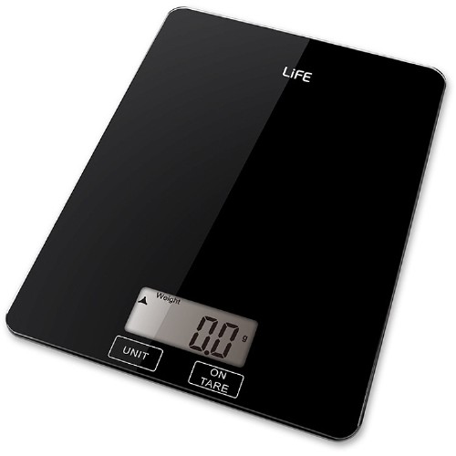 KITCHEN SCALE LIFE ACCURACY (221-0181) 5Kg BLACK GLASS